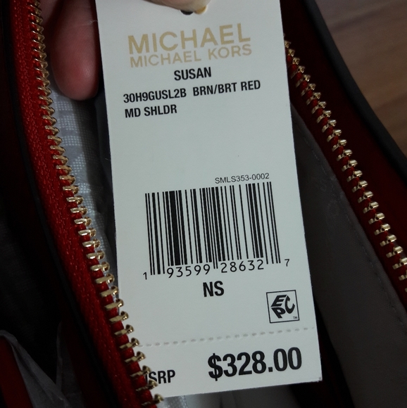 Michael Kors Susan Brown & Red Shoulder Bag - Picture 16 of 16